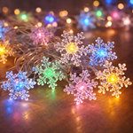 Snowflake Multicolor LED String Lights – Decorative Fairy Lights for Christmas & Home