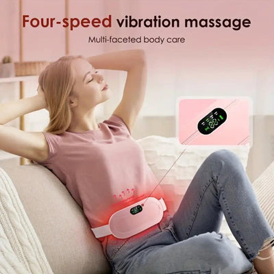 Period Cramp Relief Massager – Wireless Heating Pad & Electric Massage Belt for Women