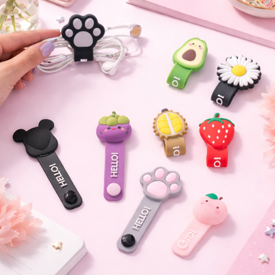 Tangle-Free Cartoon Earphone with Mic – Wired Earphones for Kids & Adults
