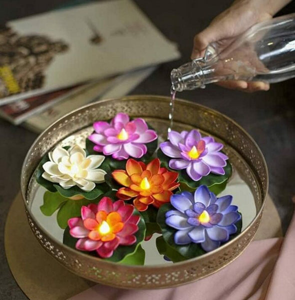 2 Pcs Lotus Flower Shape Sensor Light – Automatic Night Light for Home & Garden Decor