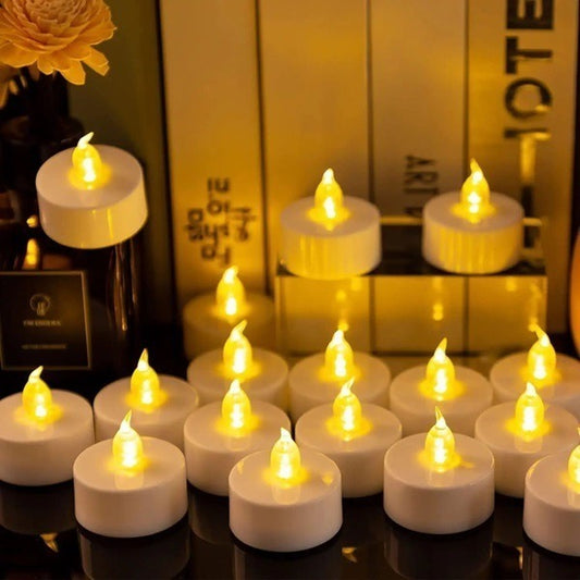 24 Pcs Flameless Smokeless Decorative Diya – LED Electric Diya Set for Festivals & Pooja