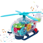 Transparent Gear Electric Helicopter Toy – Light-Up RC Toy for Kids