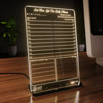 Acrylic LED Writing Board with USB Stand – Reusable Glowing Notice Board with 2 Chalk Markers
