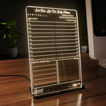 Acrylic LED Writing Board with USB Stand – Reusable Glowing Notice Board with 2 Chalk Markers