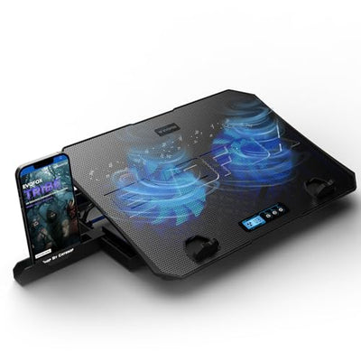 Frost Plus Laptop Cooling Pad – Dual Fan, LCD Display, Adjustable Stand (Up to 15.6