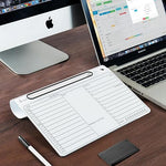 Daily Slate Acrylic Writing Board – Dry Erase Desk Planner with Phone & Marker Holder (Large)
