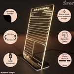 Acrylic LED Writing Board with USB Stand – Reusable Glowing Notice Board with 2 Chalk Markers