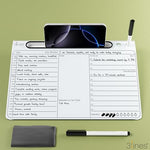 Daily Slate Acrylic Writing Board – Dry Erase Desk Planner with Phone & Marker Holder (Large)