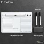 Daily Slate Acrylic Writing Board – Dry Erase Desk Planner with Phone & Marker Holder (Large)