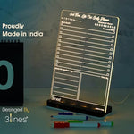 Acrylic LED Writing Board with USB Stand – Reusable Glowing Notice Board with 2 Chalk Markers