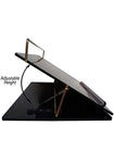 Acrylic Laptop & Book Stand – Height Adjustable, 16x12 inch, 7mm Black Smoke